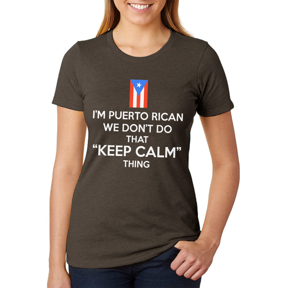 Don't Do Calm Puerto Rican Juniors Soft Heather T Shirt Juniors T-Shirts Old Glory 2XL Heather Brown 