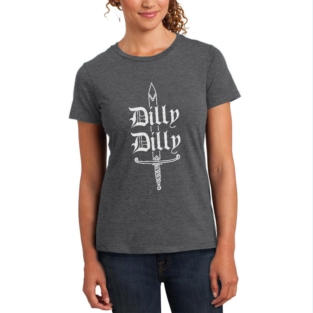 Dilly Dilly Sword Olde English Womens Soft Heather T Shirt Women's T-Shirts Old Glory 2XL Deep Heather 