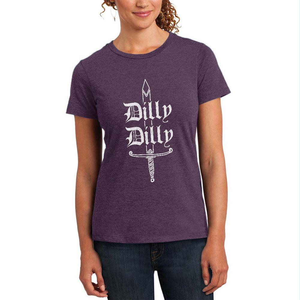 Dilly Dilly Sword Olde English Womens Soft Heather T Shirt Women's T-Shirts Old Glory 2XL Heathered Eggplant 