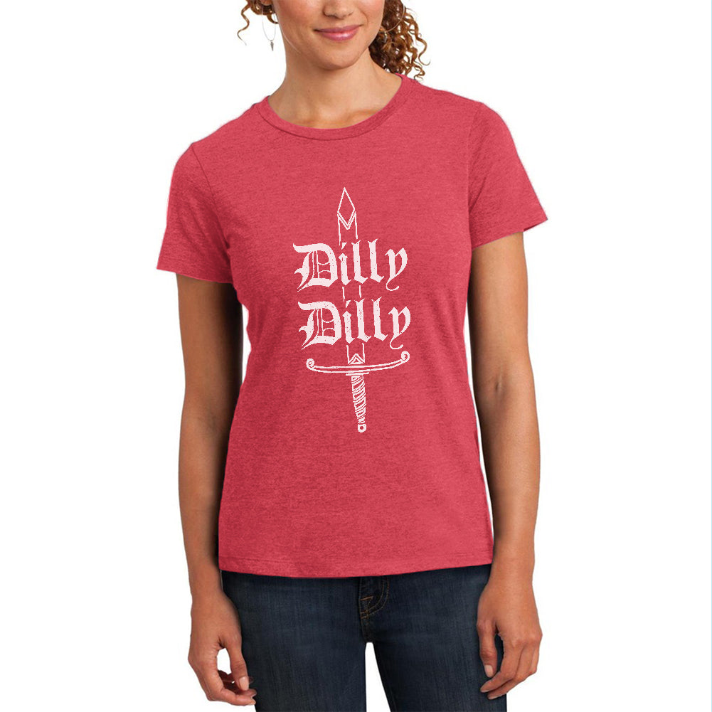 Dilly Dilly Sword Olde English Womens Soft Heather T Shirt Women's T-Shirts Old Glory 2XL Heathered Watermelon 