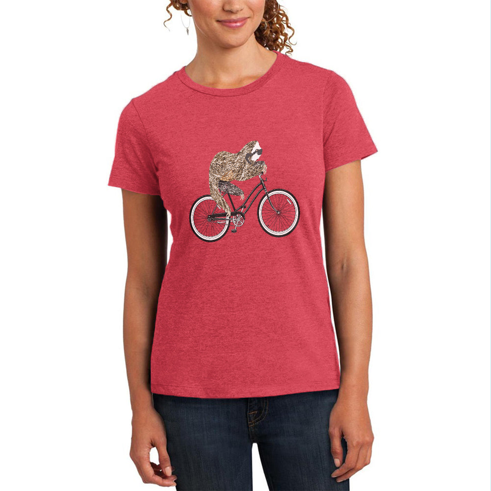 Bicycle Sloth Womens Soft Heather T Shirt Women's T-Shirts Old Glory 2XL Watermelon 