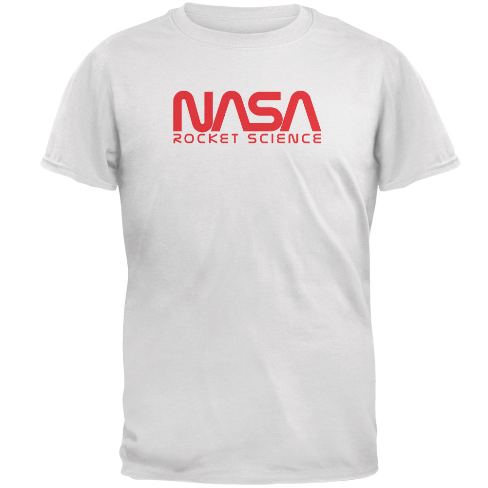 NASA Worm Rocket Science Mens T Shirt Men's T-Shirts Old Glory 2XL White 