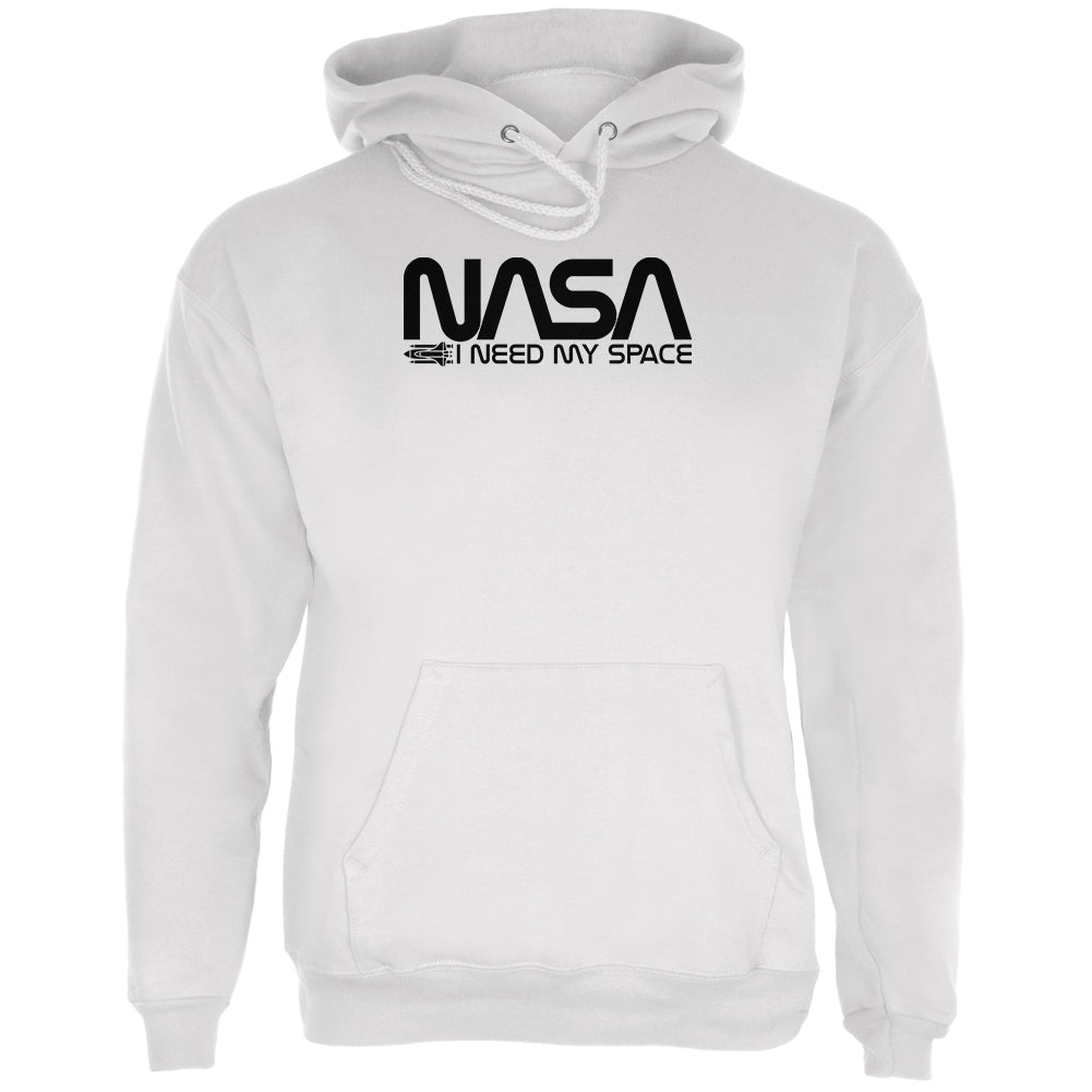 NASA Worm I Need My Space Mens Hoodie Men's Hoodies Old Glory LG White 