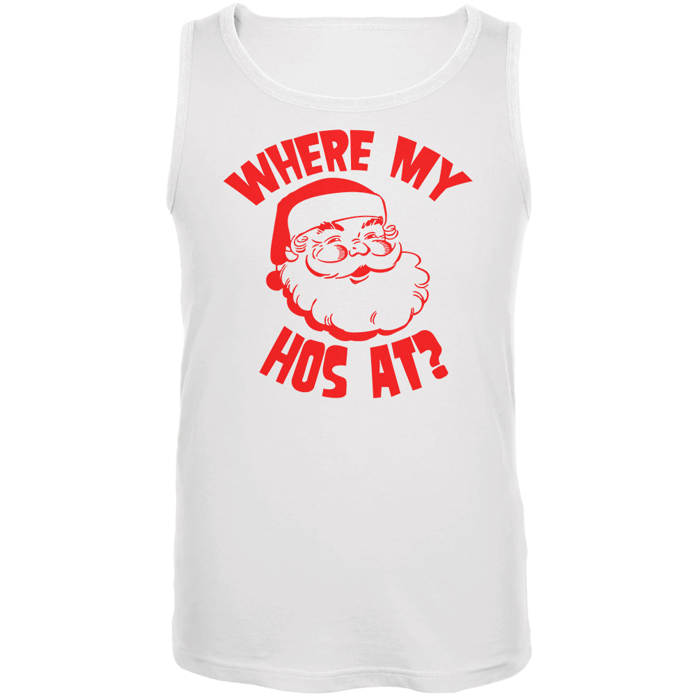 Christmas Where My Hos At? Mens Tank Top Men's Tank Tops Old Glory 2XL White 