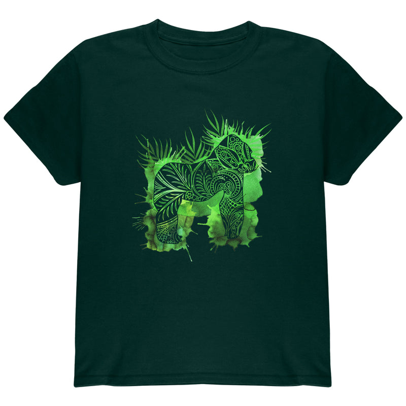 Henna Mountain Gorilla Jungle Splatter Youth T Shirt Youth T-Shirts Old Glory YLG Green 