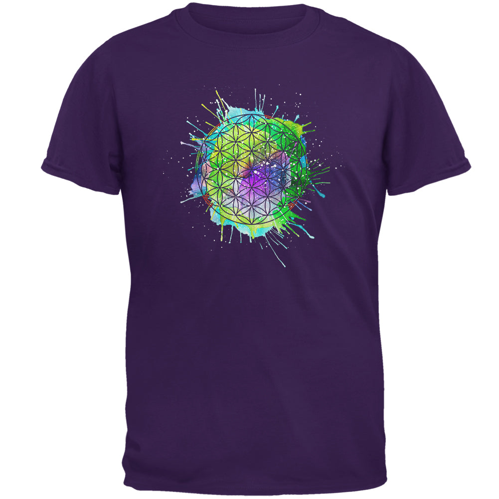 Universal Flower of Life Sacred Geometry Mens T Shirt Men's T-Shirts global 2XL Purple 