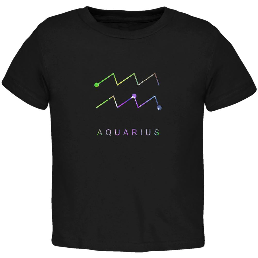 Sacred Zodiac Aquarius Toddler T Shirt Toddler T-Shirts Old Glory 2T Black 