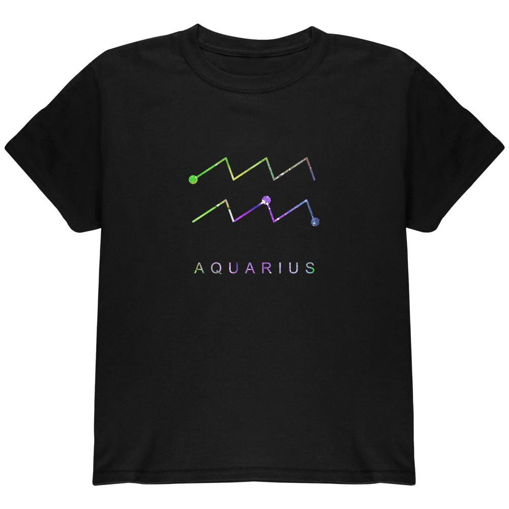 Sacred Zodiac Aquarius Youth T Shirt Youth T-Shirts Old Glory LG Black 