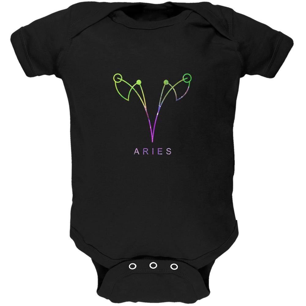 Sacred Zodiac Aries Soft Baby One Piece Baby One Piece Old Glory 0-3M Black 