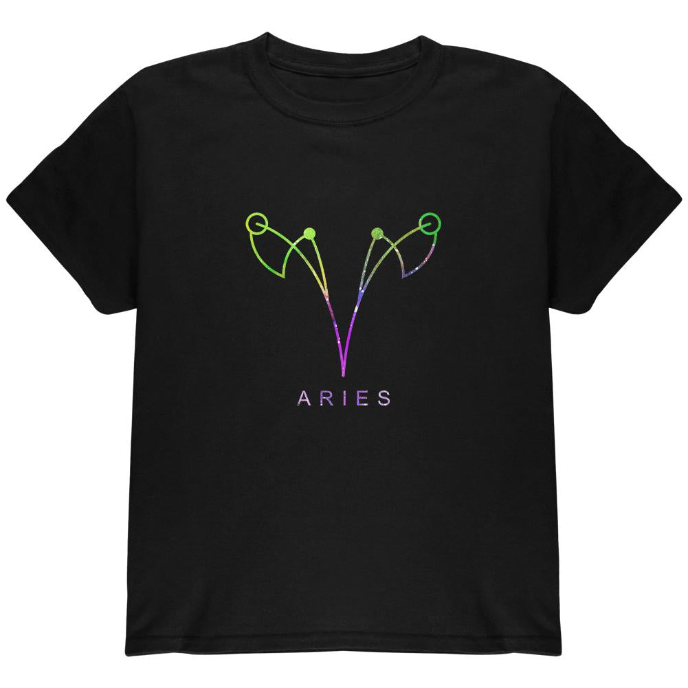 Sacred Zodiac Aries Youth T Shirt Youth T-Shirts Old Glory LG Black 