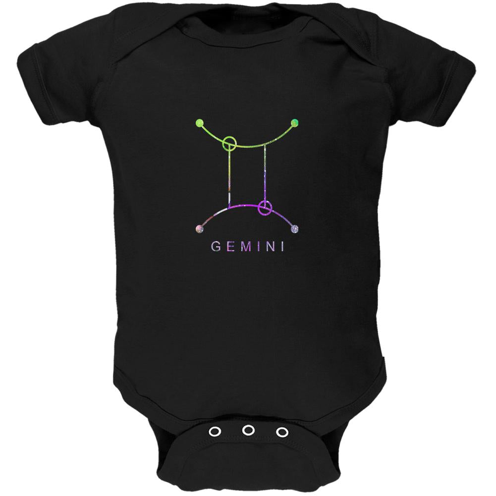 Sacred Zodiac Gemini Soft Baby One Piece Baby One Piece Old Glory 0-3M Black 