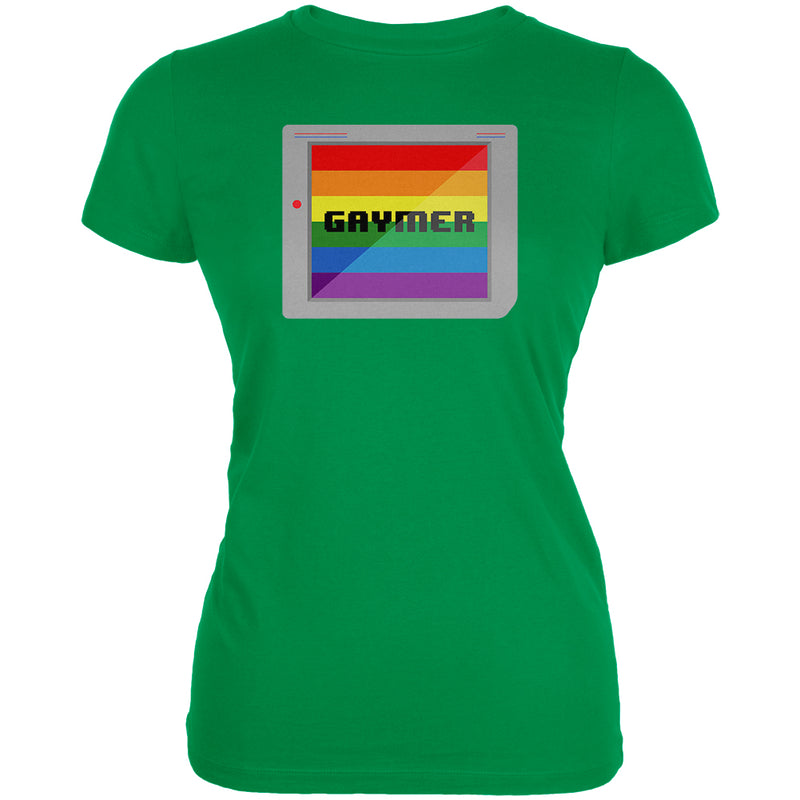 LGBT Halloween Handheld Gamer Gaymer Costume Juniors Soft T Shirt Juniors T-Shirts LGBT 2XL Irish Green 