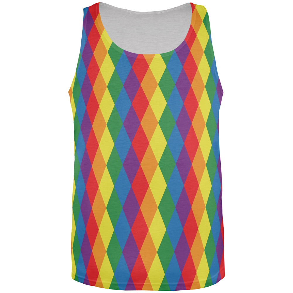 LGBT Jester Gay Pride Parade Costume All Over Mens Tank Top Men's Tank Tops LGBT 2XL Multicolor 