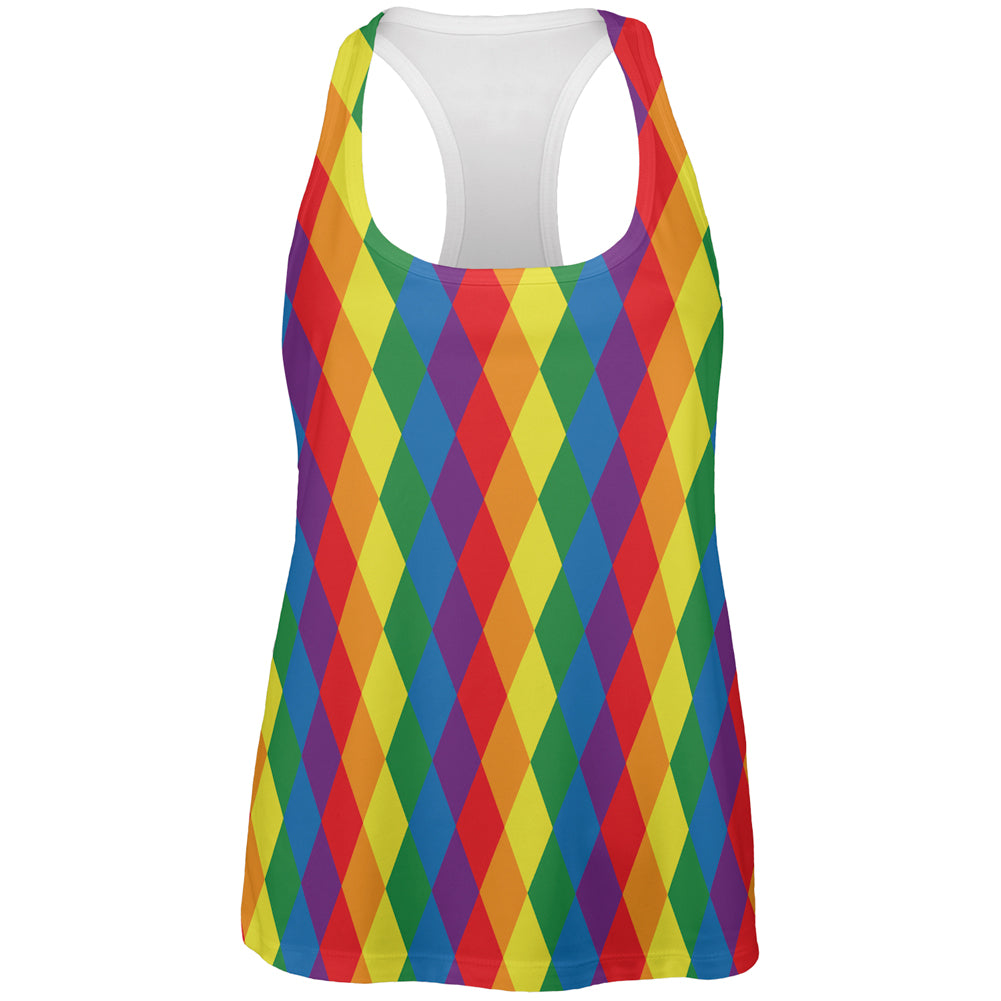 LGBT Jester Gay Pride Parade Costume All Over Womens Work Out Tank Top Women's Tank Tops LGBT 2XL Multicolor 