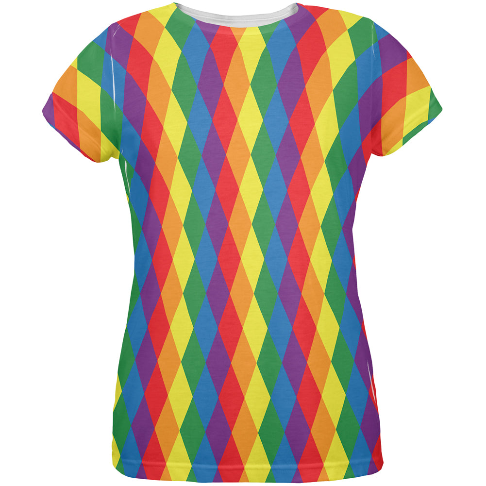 LGBT Jester Gay Pride Parade Costume All Over Womens T Shirt Women's T-Shirts LGBT LG Multicolor 