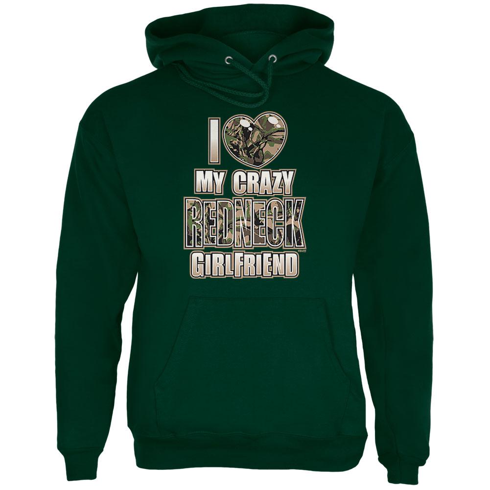 I Love My Crazy Redneck Girlfriend Mens Hoodie Men's Hoodies Old Glory 2XL Green 