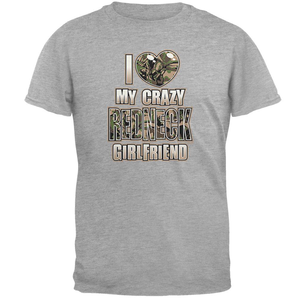 I Love My Crazy Redneck Girlfriend Mens T Shirt Men's T-Shirts Old Glory 2XL Grey 