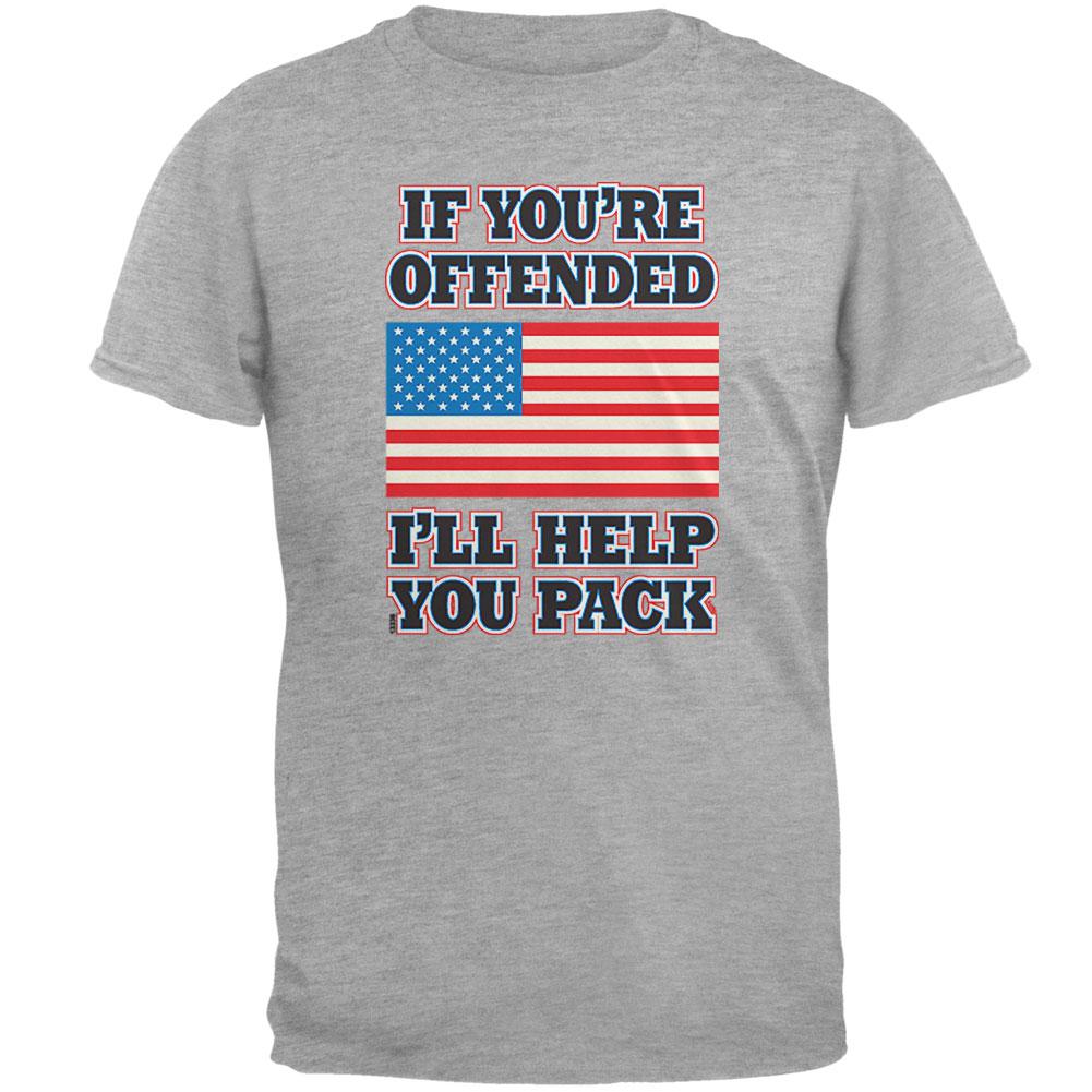 If You're Offended I'll Help You Pack Mens T Shirt Men's T-Shirts Old Glory 2XL Grey 