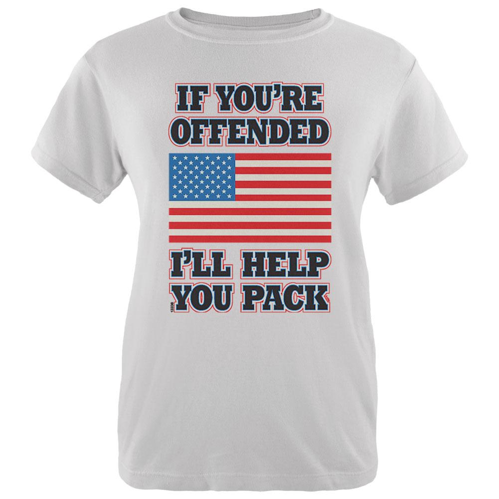 If You're Offended I'll Help You Pack Womens T Shirt Women's T-Shirts Old Glory 2XL White 