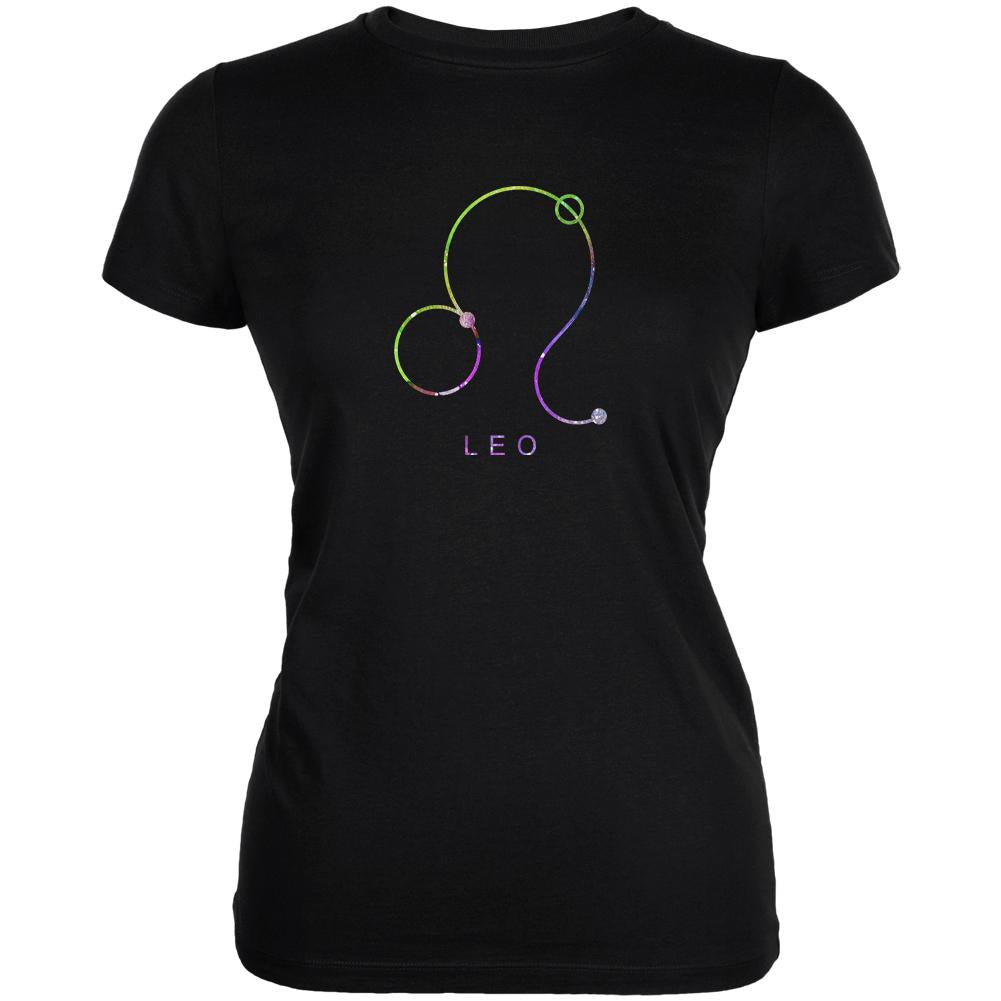 Sacred Zodiac Leo Juniors Soft T Shirt Juniors T-Shirts Old Glory 2XL Black 