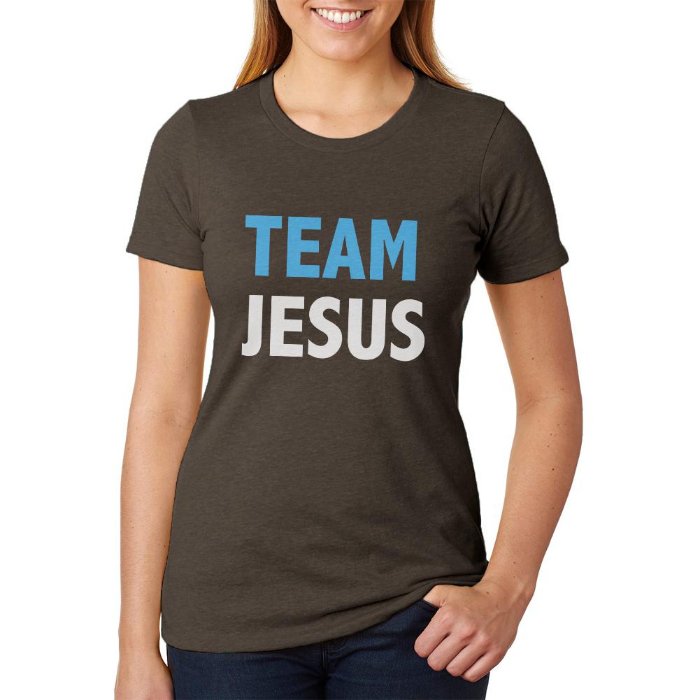 Team Jesus Juniors Soft Heather T Shirt Juniors T-Shirts Old Glory 2XL Brown 