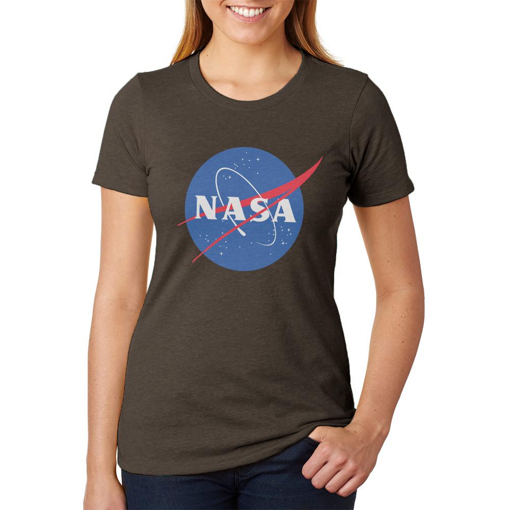 NASA Logo Juniors Soft Heather T Shirt Juniors T-Shirts NASA 2XL Brown 