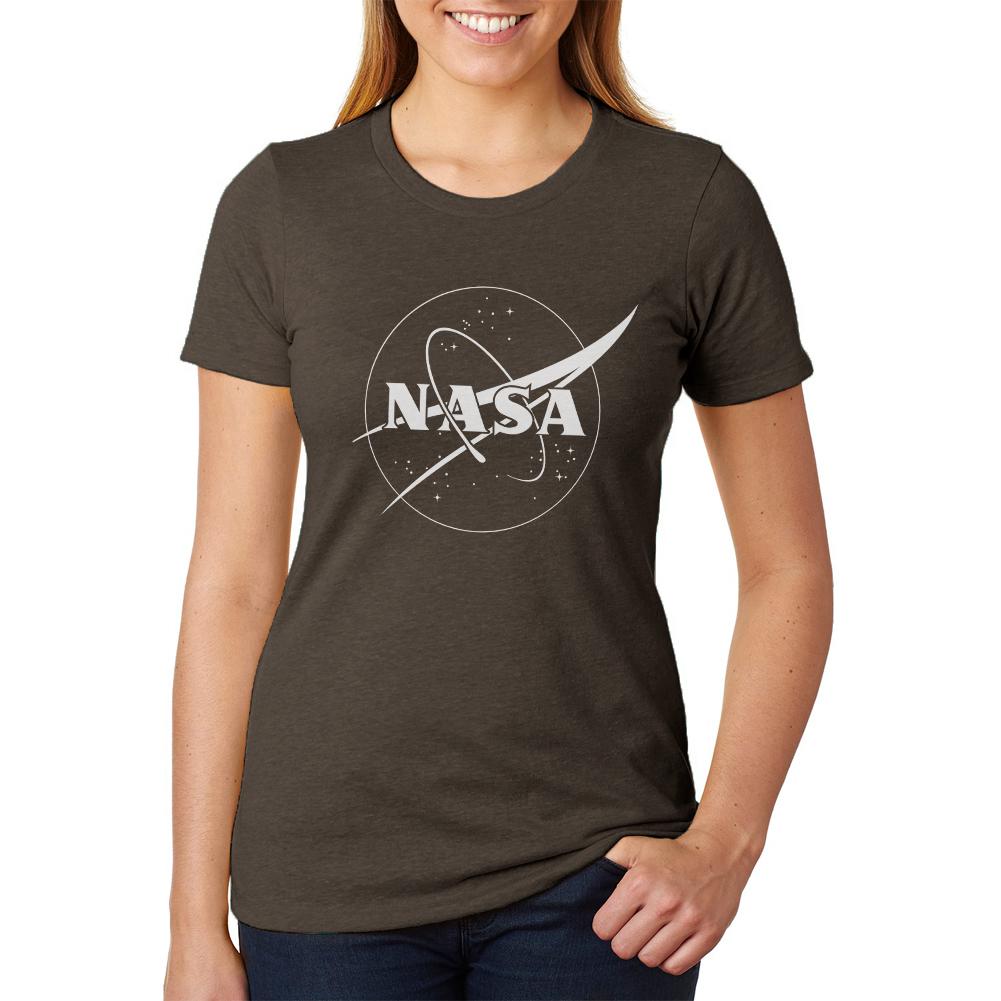 NASA Outline Logo Juniors Soft Heather T Shirt Juniors T-Shirts NASA 2XL Brown 