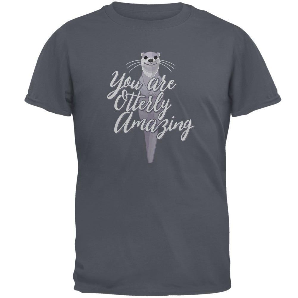 You are Otterly Utterly Amazing Pun Mens T Shirt Men's T-Shirts Old Glory 2XL Charcoal 