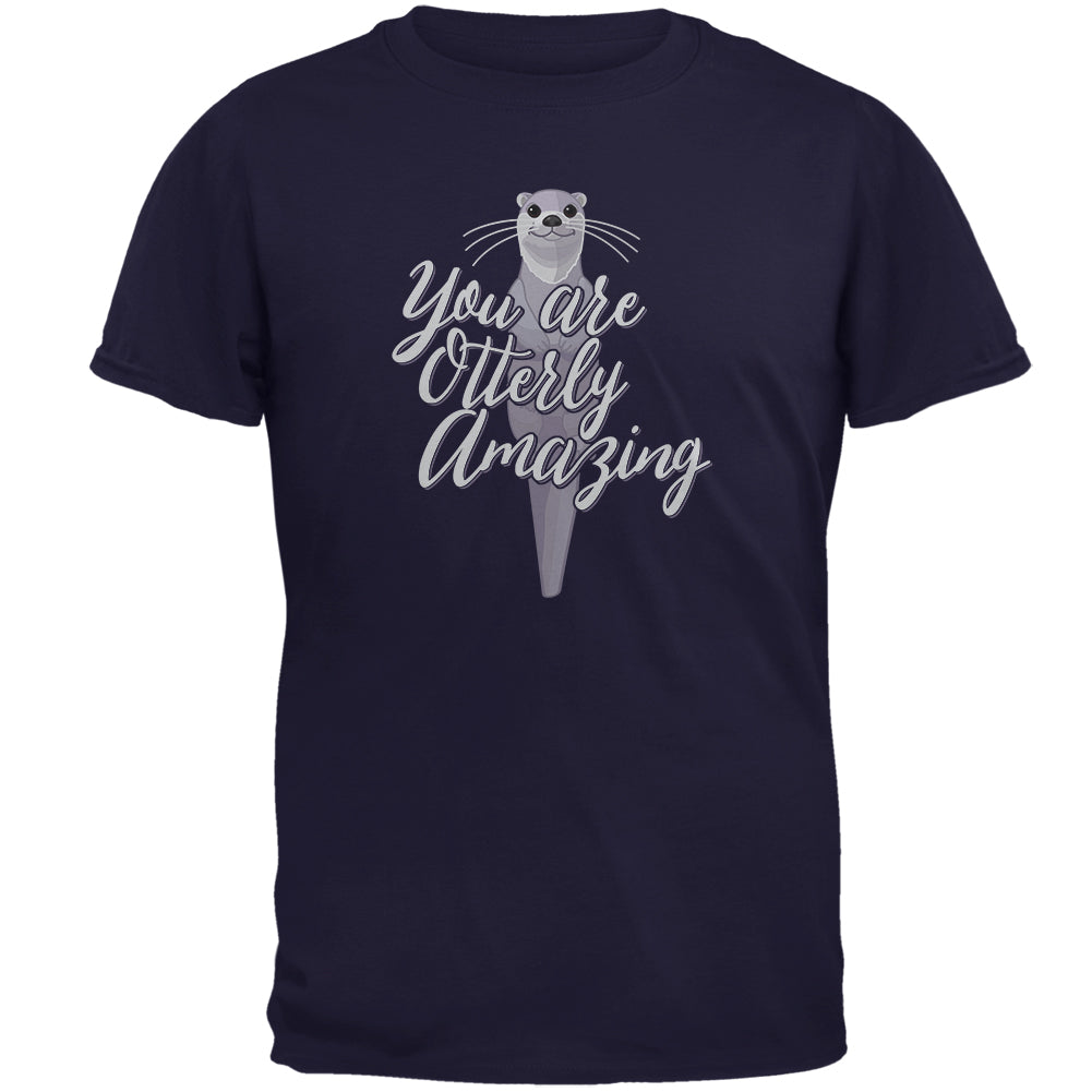 You are Otterly Utterly Amazing Pun Mens T Shirt Men's T-Shirts Old Glory 2XL Navy 