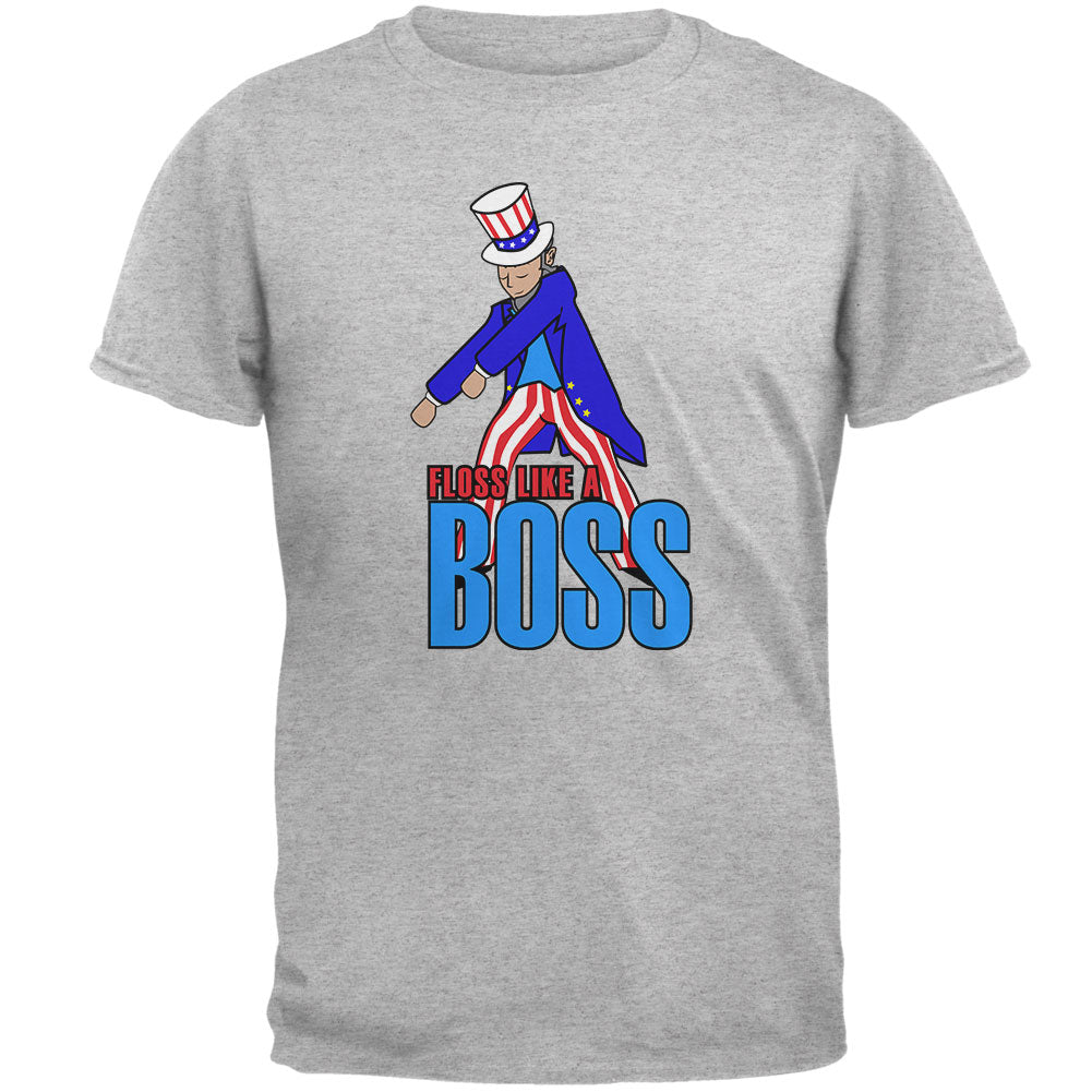 4th Of July Flossing Uncle Sam Dance Patriot Mens T Shirt Men's T-Shirts 4th of July 2XL Heather Grey 