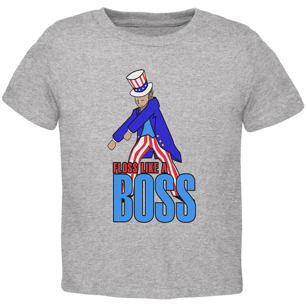 4th Of July Flossing Uncle Sam Dance Patriot Toddler T Shirt Toddler T-Shirts 4th of July 2T Heather Grey 