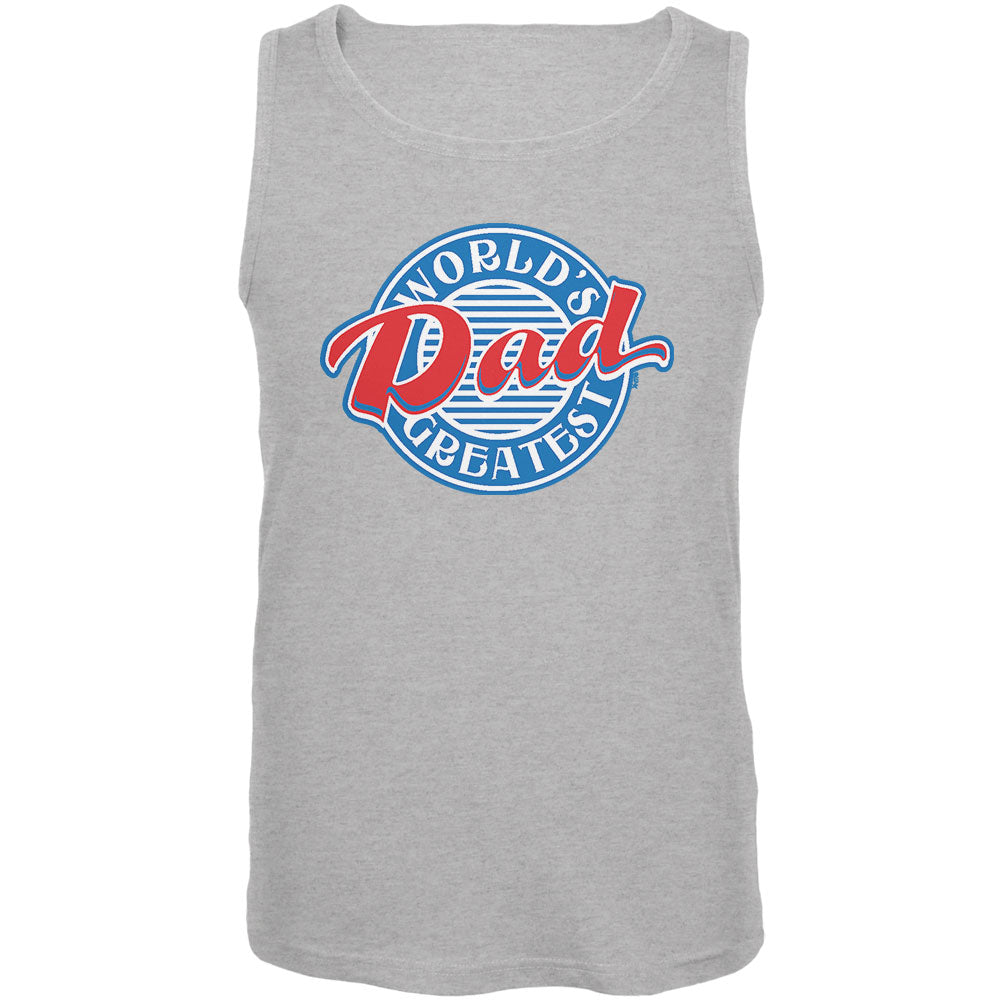 World's Greatest Dad Circle Mens Tank Top Men's Tank Tops Father's Day 2XL Heather Grey 