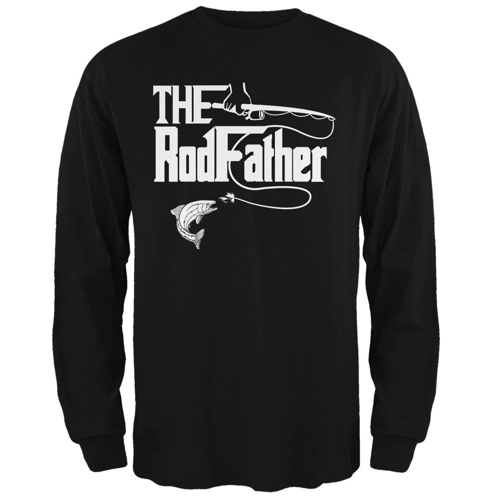 Father's Day Rod Father Fishing Mens Long Sleeve T Shirt Men's Long Sleeves Old Glory 2XL Black 