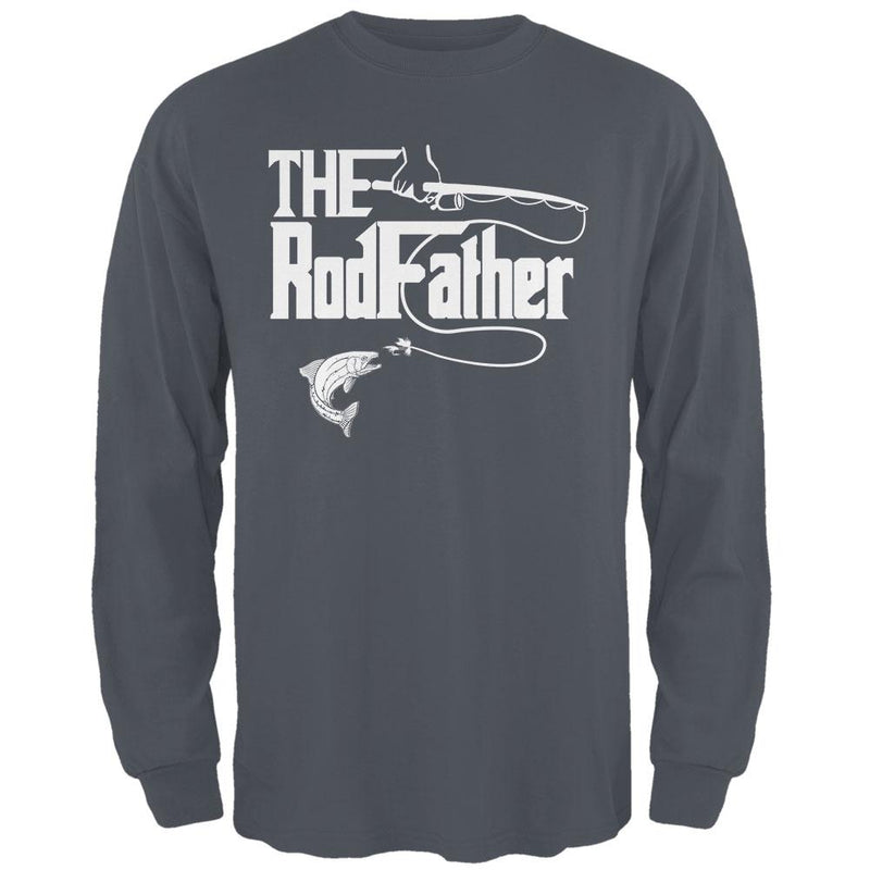 Father's Day Rod Father Fishing Mens Long Sleeve T Shirt Men's Long Sleeves Old Glory 2XL Grey 