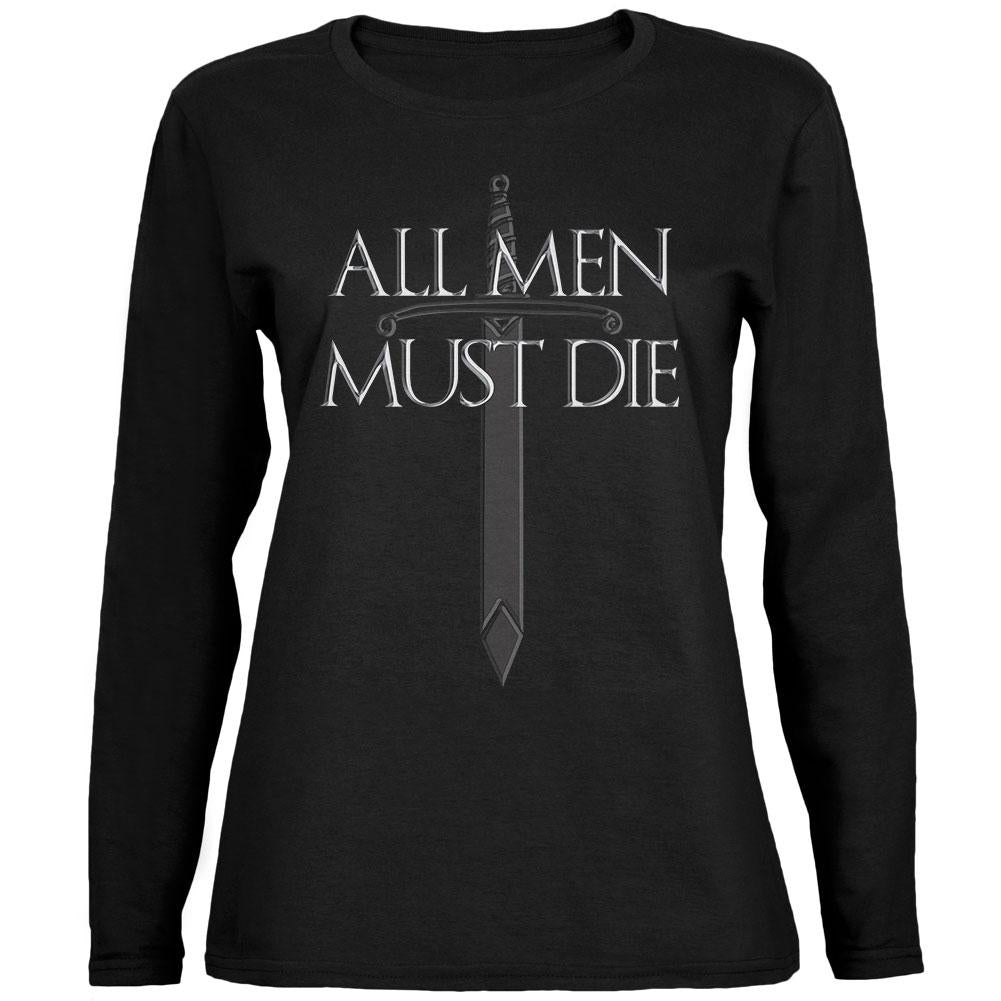 All Men Must Die Medieval Sword Ladies' Relaxed Jersey Long-Sleeve Tee Women's Long Sleeves Old Glory SM Black 