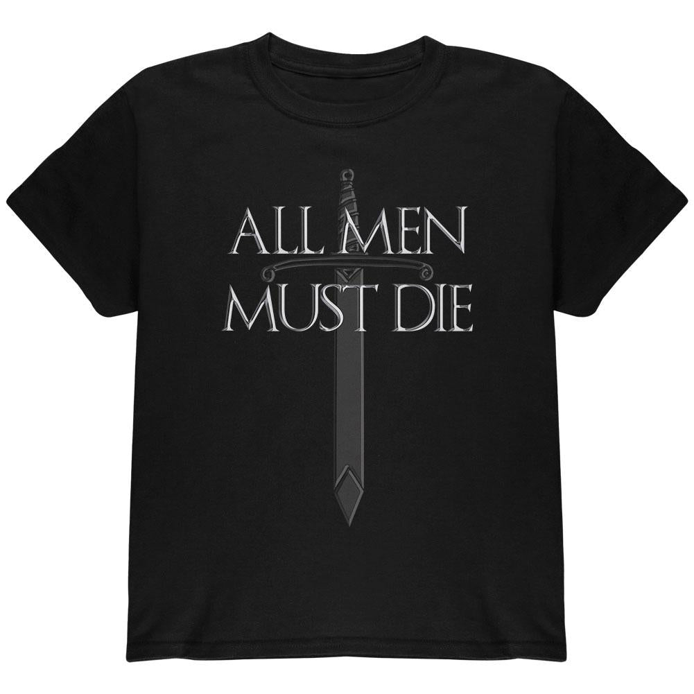 All Men Must Die Medieval Sword Youth T Shirt Youth T-Shirts Old Glory XS Black 