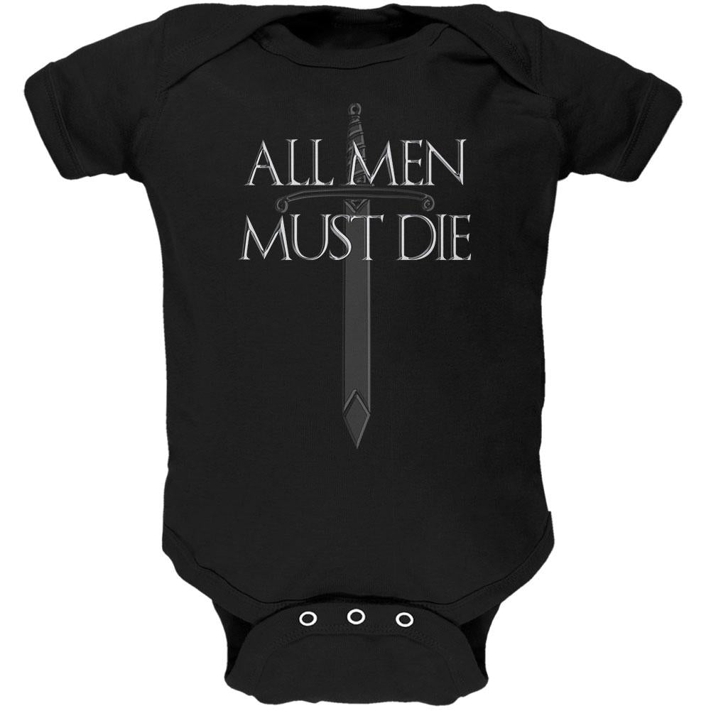 All Men Must Die Medieval Sword Soft Baby One Piece Baby One Piece Old Glory 0-3M Black 