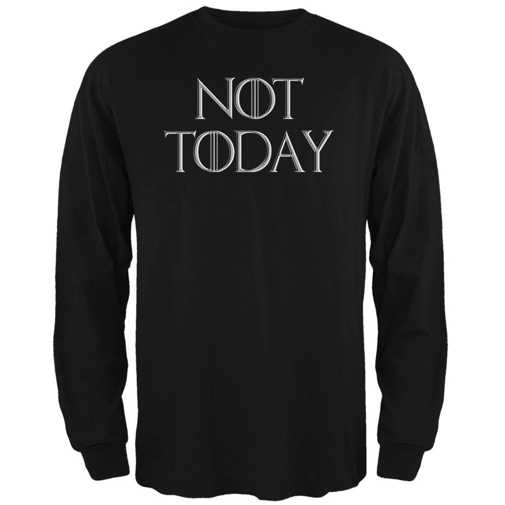 Not Today Procrastinate Death Mens Long Sleeve T Shirt Men's Long Sleeves Old Glory 2XL Black 