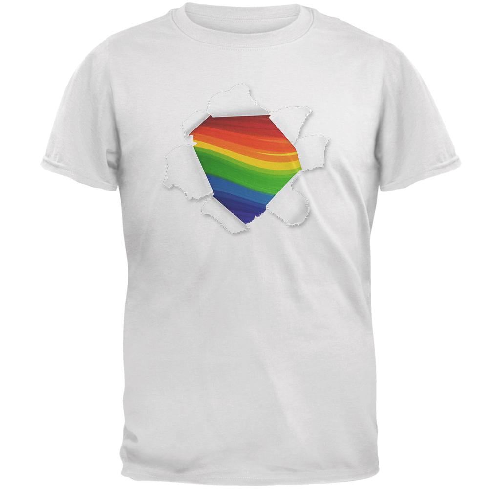 LGBT Bursting with Pride Mens T Shirt Men's T-Shirts Old Glory 2XL White 