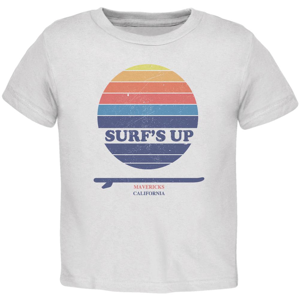 Surf's Up Mavericks California Toddler T Shirt Toddler T-Shirts Old Glory 2T White 