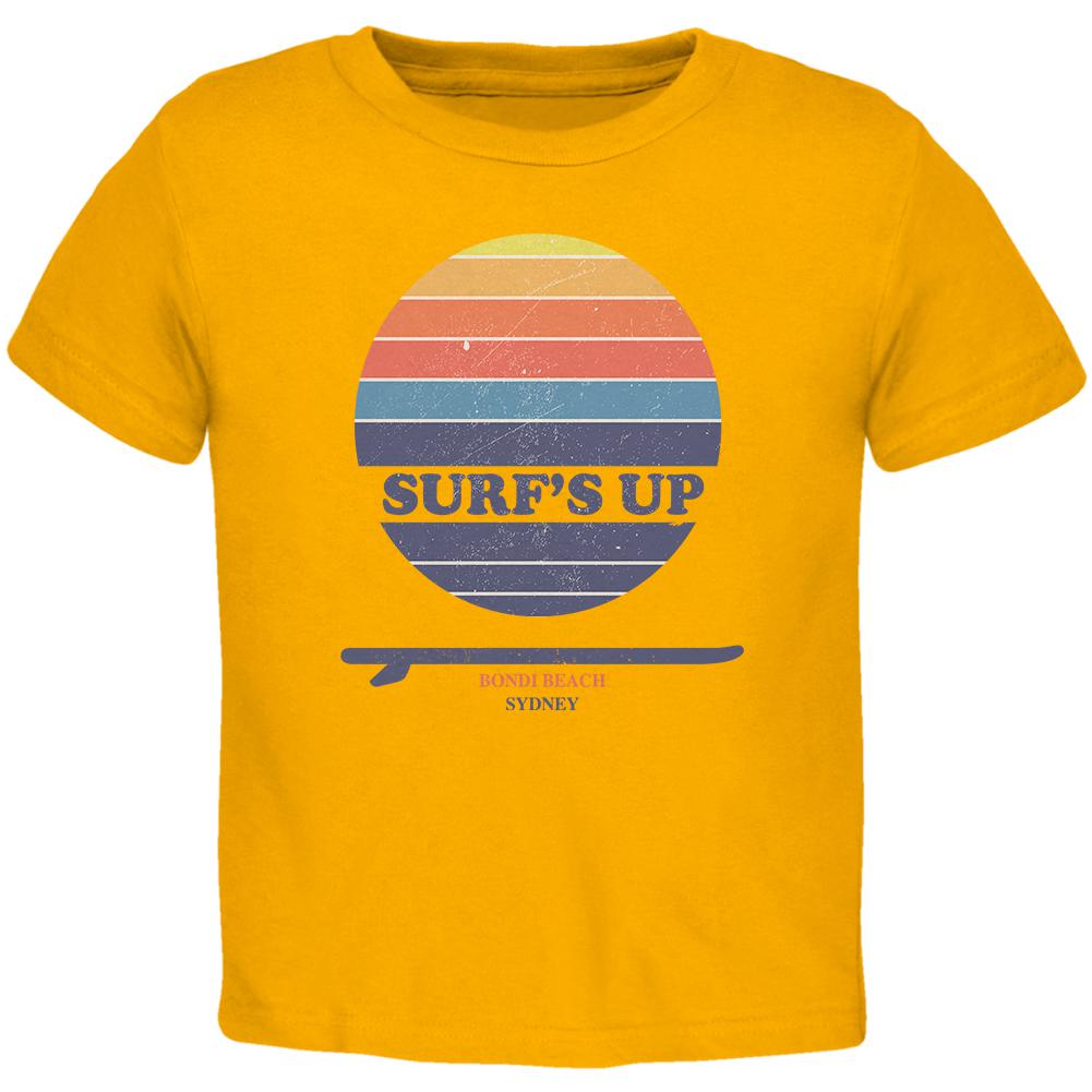 Surf's Up Bondi Beach Sydney Australia Toddler T Shirt Toddler T-Shirts Old Glory 2T Yellow 