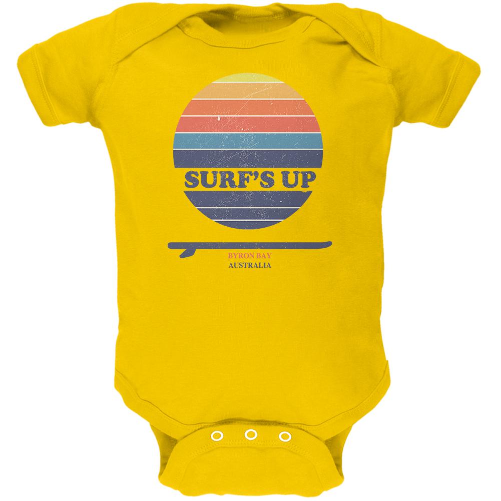 Surf's Up Byron Bay Australia Soft Baby One Piece Baby One Piece Old Glory 0-3M Yellow 