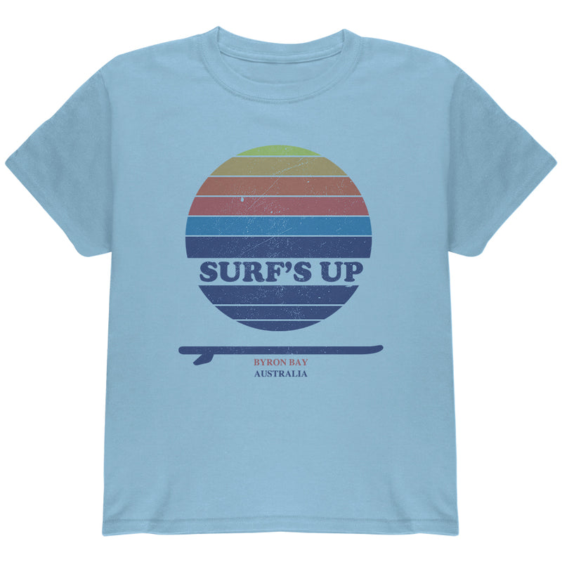 Surf's Up Byron Bay Australia Youth T Shirt Youth T-Shirts Old Glory YLG Light Blue 