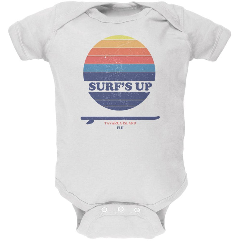 Surf's Up Tavarua Island Fiji Soft Baby One Piece Baby One Piece Old Glory 0-3M White 