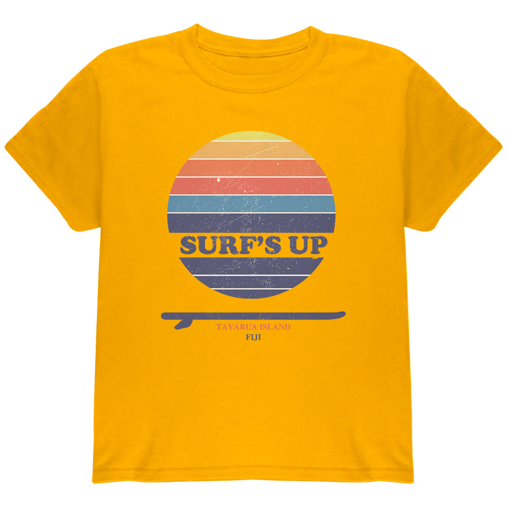 Surf's Up Tavarua Island Fiji Youth T Shirt Youth T-Shirts Old Glory YLG Gold 