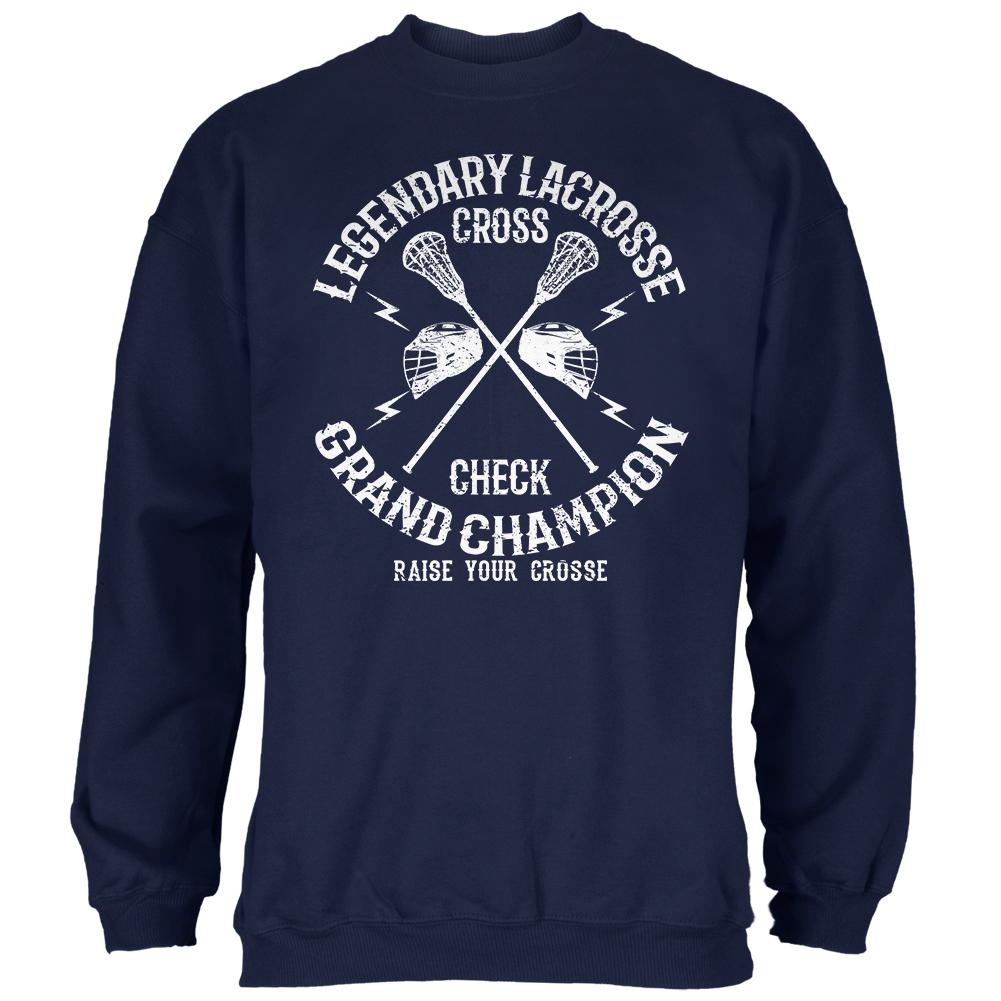 Lacrosse Cross Check Champion Mens Sweatshirt Men's Sweatshirts Old Glory 2XL Navy 