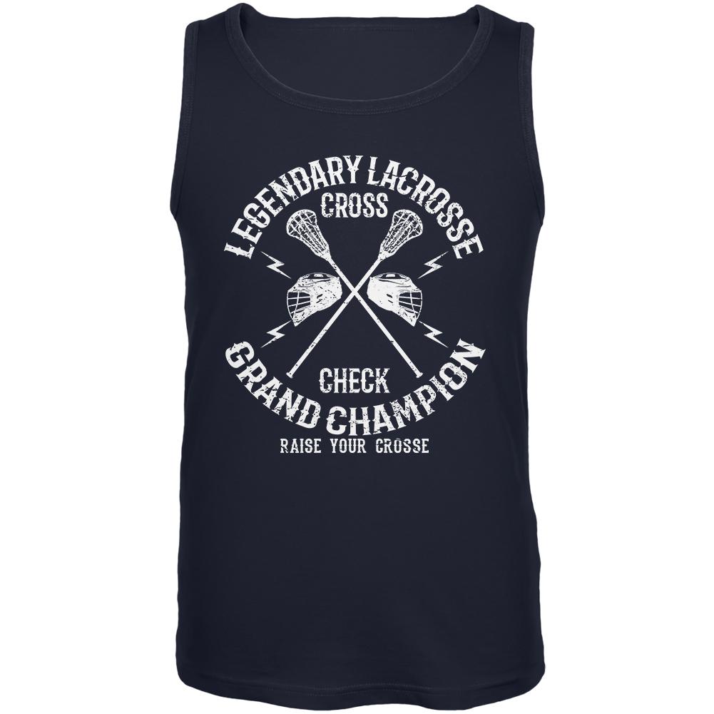 Lacrosse Cross Check Champion Mens Tank Top Men's Tank Tops Old Glory 2XL Navy 