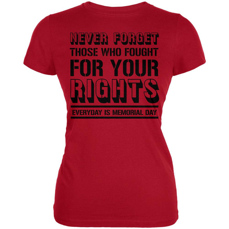 Never Forget Those Who Fought For Your Rights Military Juniors Soft T Shirt Juniors T-Shirts Old Glory 2XL Red 