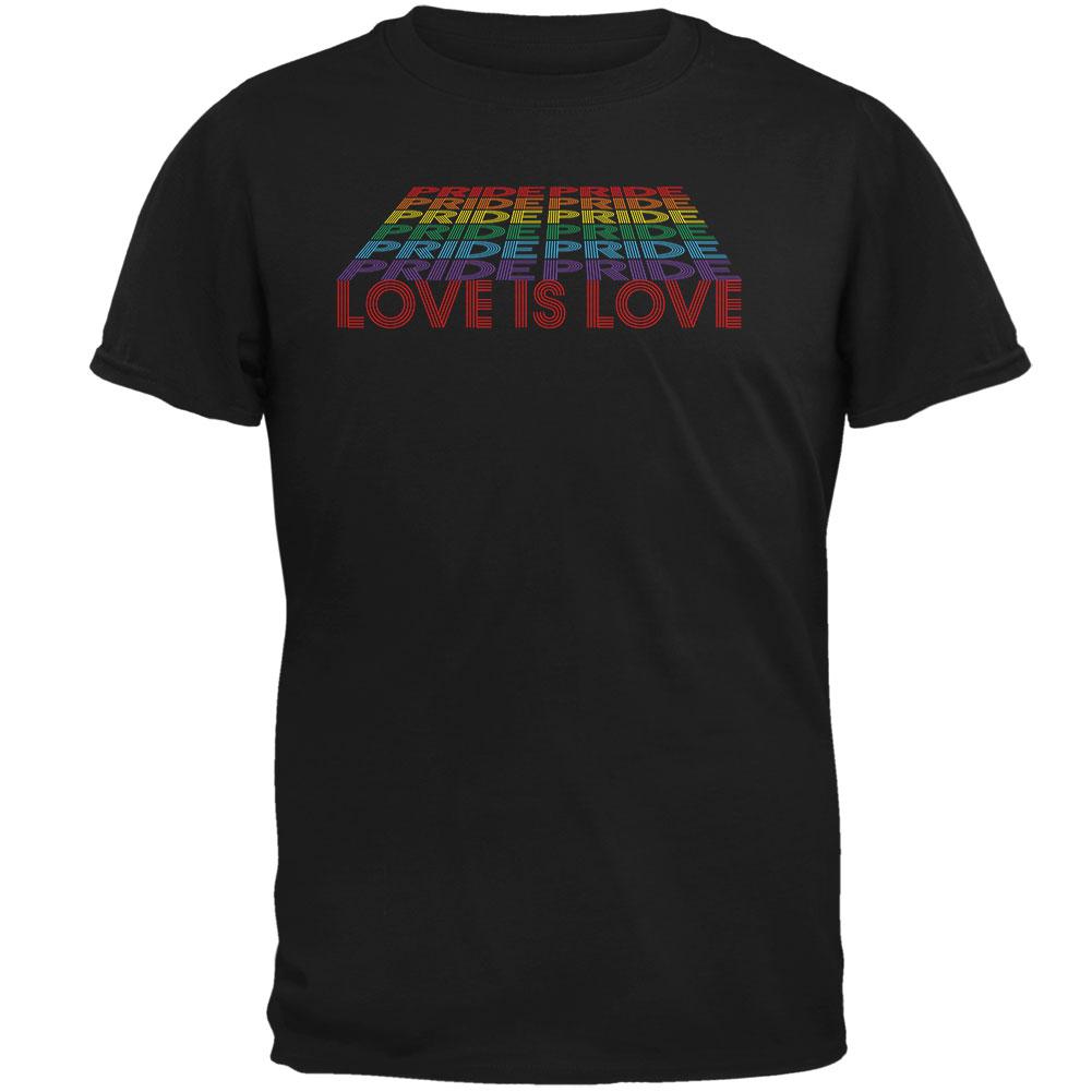 LGBTQ Pride Rainbow Love is Love Mens T Shirt Men's T-Shirts Old Glory 2XL Black 