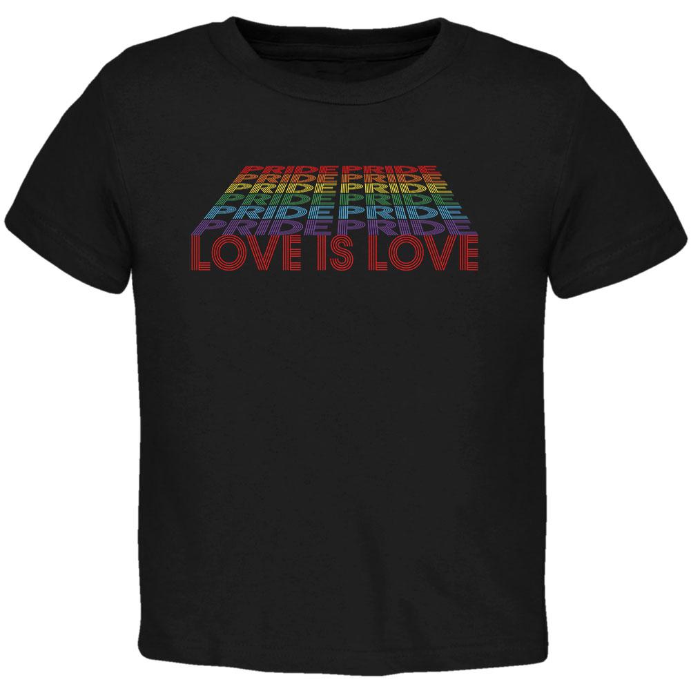 LGBTQ Pride Rainbow Love is Love Toddler T Shirt Toddler T-Shirts Old Glory 2T Black 